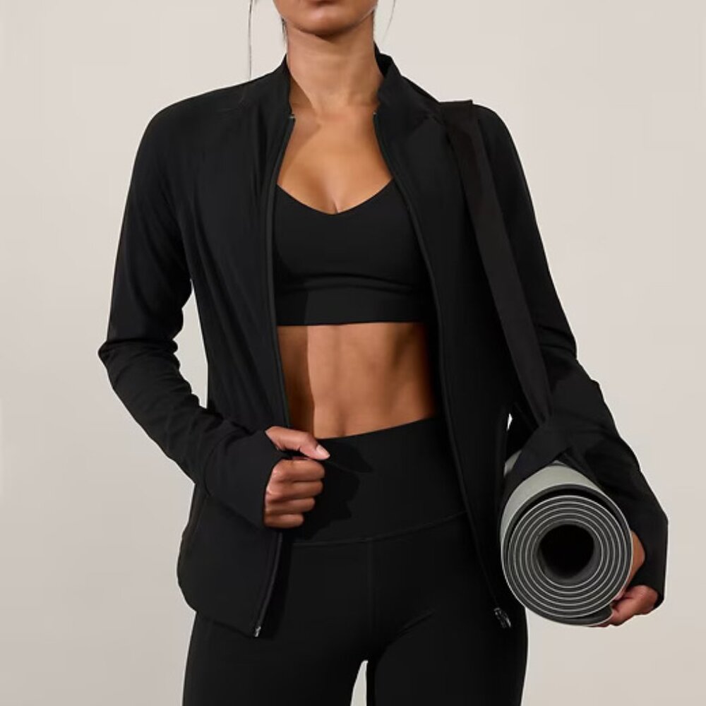 Athleta Light Weight Zip Hooded Athletic - Large